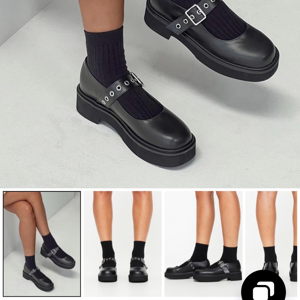 NEW Polly Princess Size 9/9.5 Black Platform Shoes